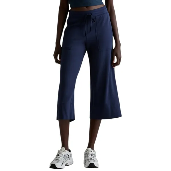 Quince Women’s Size XL Navy Blue SuperSoft Cropped Wide Leg Fleece Pants - Image 2