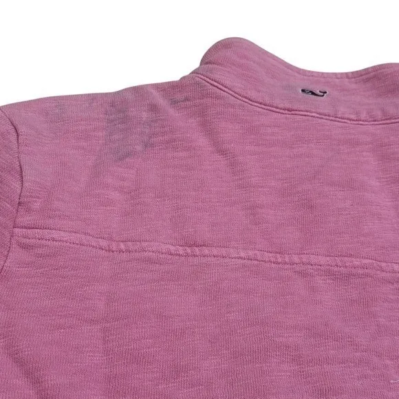 Vineyard Vines Pink Quarter Zip Pullover Sweater Coastal Preppy Comfort M - Image 6