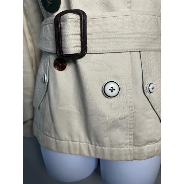 Trovata Birds of Paradis Cream Short Trench Jacket - Mismatched‎ Buttons - XS - Image 5