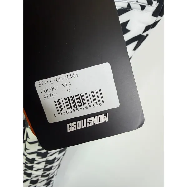 NEW GSOU Snow Women's Houndstooth Slim-Fit Stretch Fleece-Lined Ski Bibs Small - Image 5
