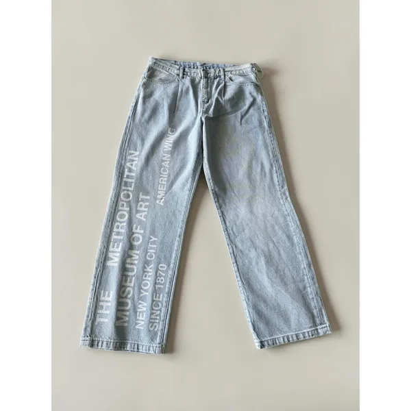 PacSun x The Met Museum American Wing Light Wash Wide Leg Jeans Size 32 NWT - Image 2
