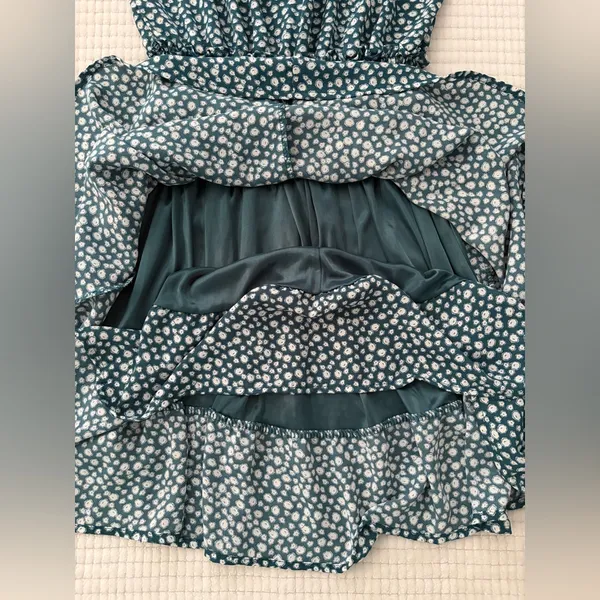Sienna Sky Green White Floral Dress Size Small Small - Image 3