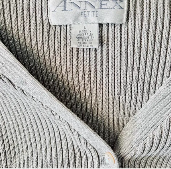 NWT casual corner annex shimmering light gray cardigan - Image 6