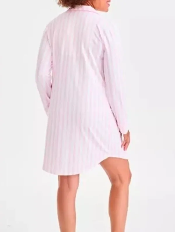 Charter Club Pink Striped Button-Down Nightshirt - Image 3