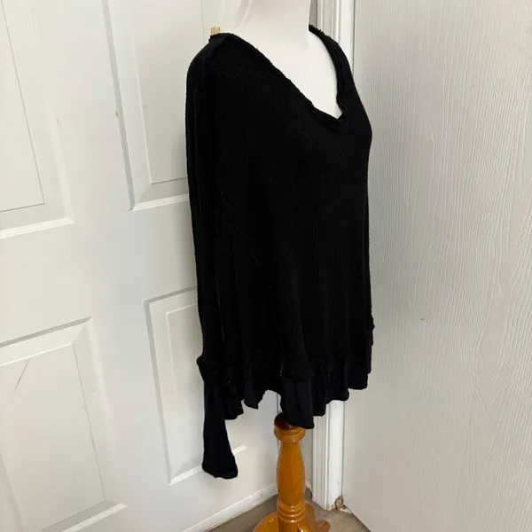 Free People Laguna Thermal Waffle Knit Oversized Top L3 - Image 5