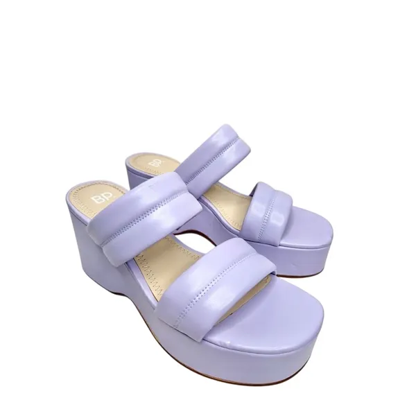 BP Raquelle‎ Purple Puffy Two Strap Platform Wedge Sandals Size 8M Lavender - Image 3