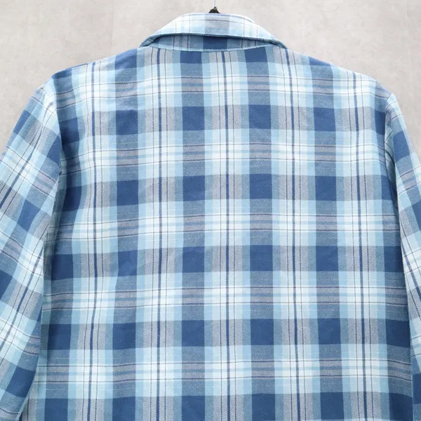 Teddi Blue Plaid Flannel Western Long Sleeve Button Up VTG College Petite Small‎ - Image 5
