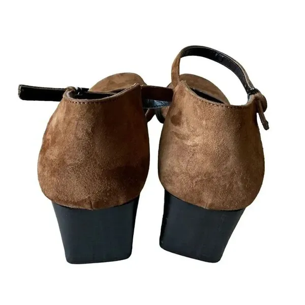 Paloma Round Square Suede Toe Chunky Heels Mary Jane Shoes feature leather 7.5 - Image 4