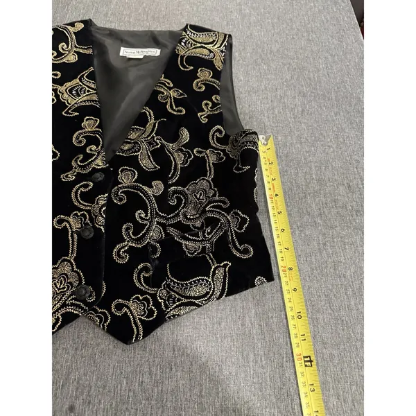 Norton McNaughton Velvet Beaded Whimsy Goth Renaissance Vest Sz 10 Festival - Image 3