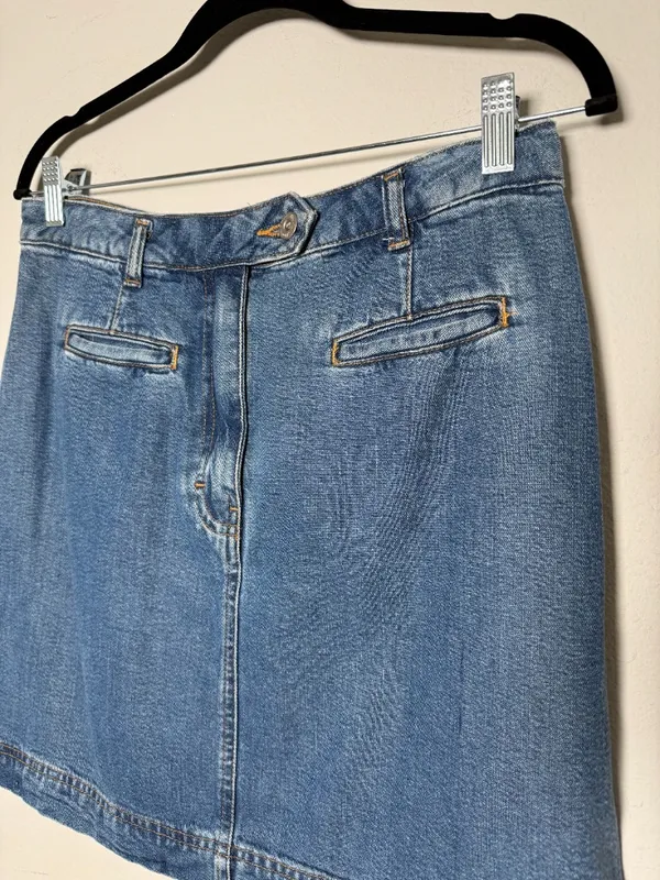 Vintage High Waisted Jean Skirt - Image 2