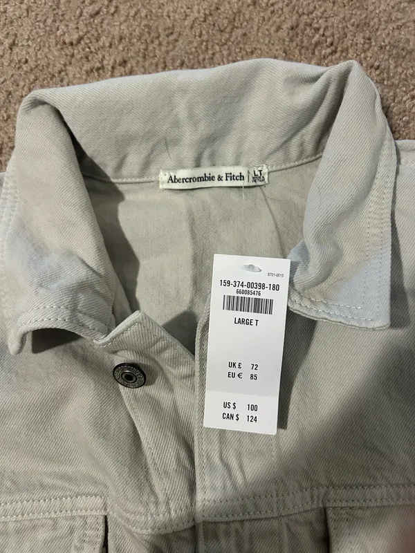 Abercrombie & Fitch Light Gray Shirt Dress - Image 6
