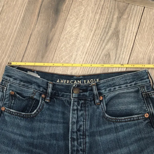 American Eagle Hi-Rise Girlfriend Jeans Blue Denim US 6 Long - Image 7