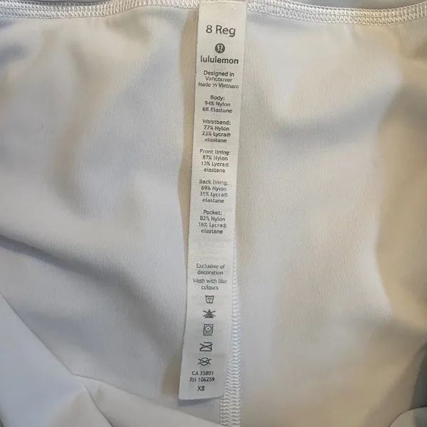 Lululemon Pace Rival Skirt White Regular Length Size‎ 8 Athletic Skort Running - Image 8
