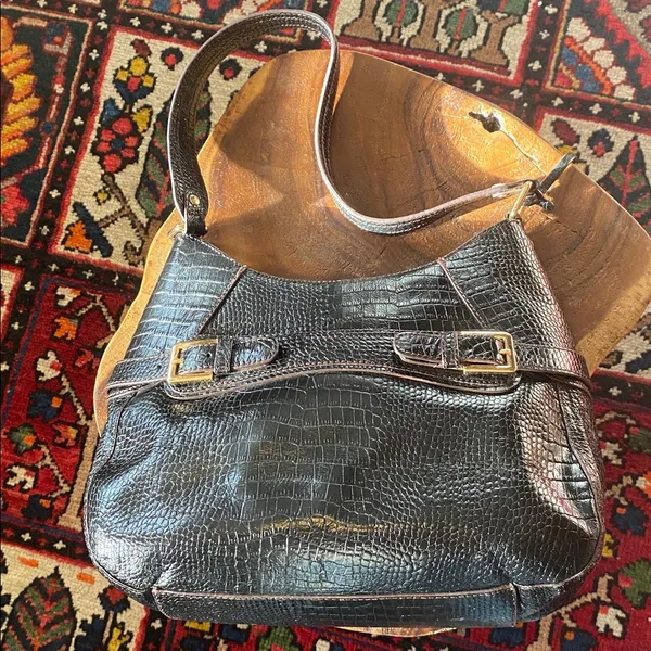 Mint Vintage Etienne Aigner Crocodile embossed leather shoulder bag - Image 7