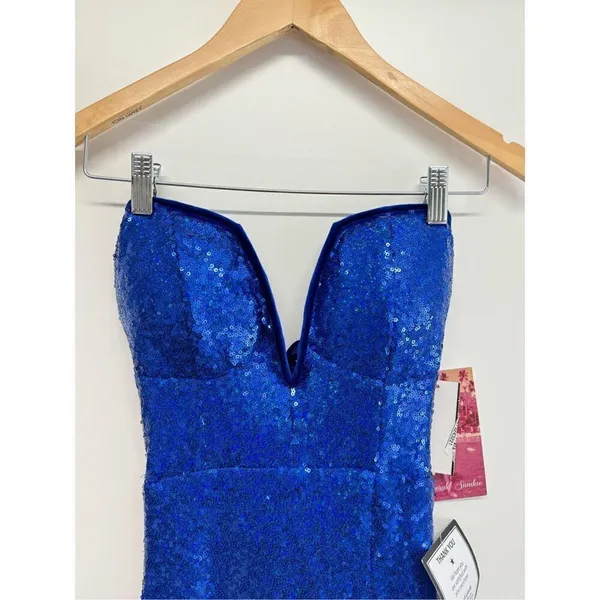 Emerald Sundae Dress XS Strapless Sequin Front Slit Lace‎ Up Mermaid Gown NEW - Image 6