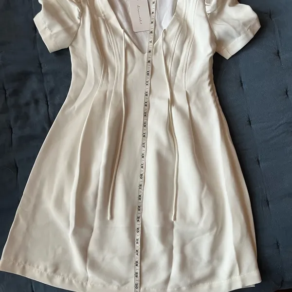 Line & Dot white dress with puffy sleeves - Image 5