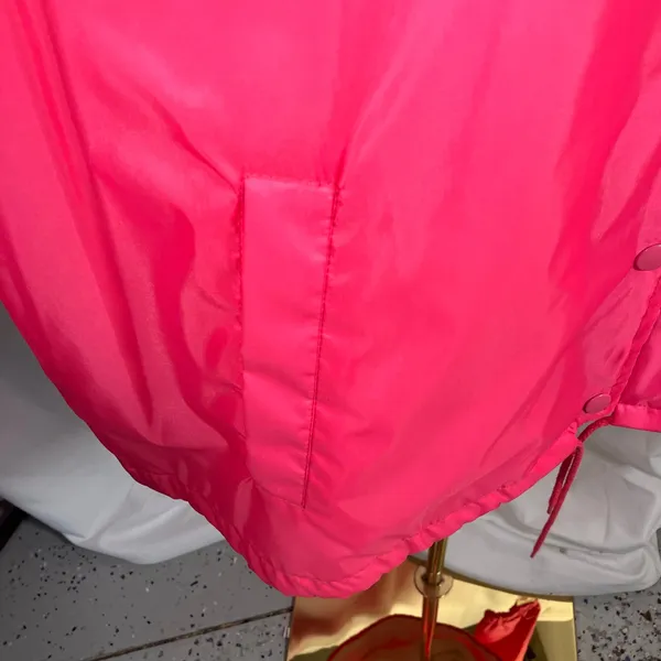 Vintage Ames‎ Hot Pink Windbreaker Nylon Cotton Lined Jacket Size L New 80's - Image 8