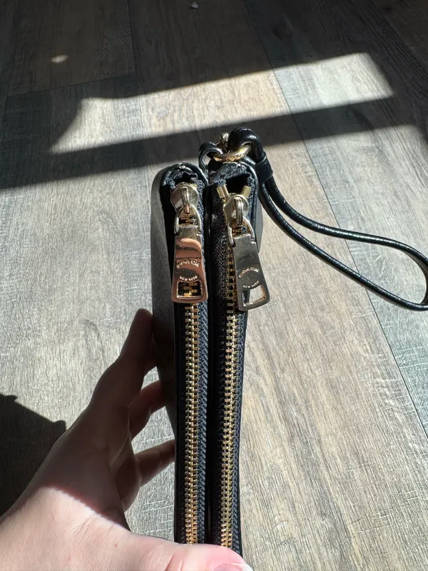 Coach Signature Coated Canvas Double Zip Wristlet - Image 7