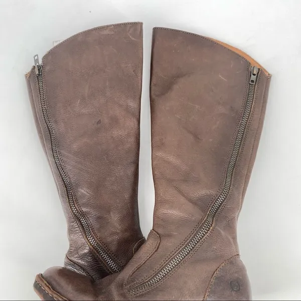 Born Women’s Dark Brown Leather Full Zip Riding Boots‎ Size 6 flannel lined - Image 4