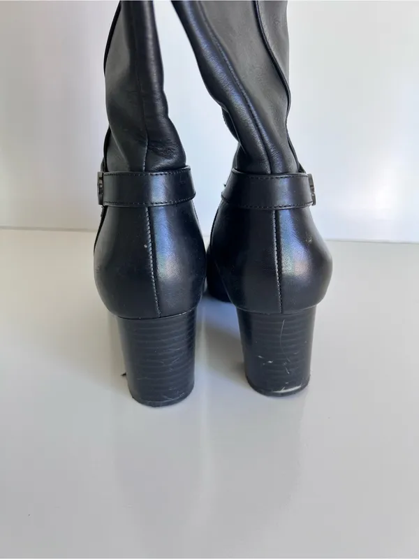 Giani Bernini Adonnys Leather Tall Boots Knee Length Black Size 6 - Image 5