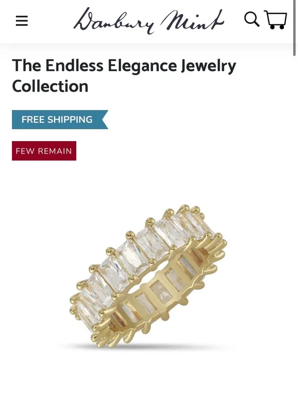 14k White Gold/Silver Baguette Ring Gold Size 7.5 - Image 2