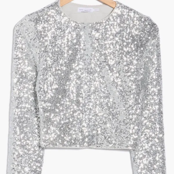 NWT GOOD AMERICAN - Sequin Crop Cardigan - $179 - Size XS - Image 4