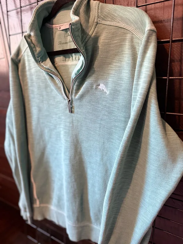Tommy Bahama Light Blue Quarter-Zip Pullover - Image 3