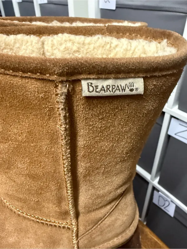 Bearpaw Emma Short Hickory Classic Chestnut Suede Boots - Image 6