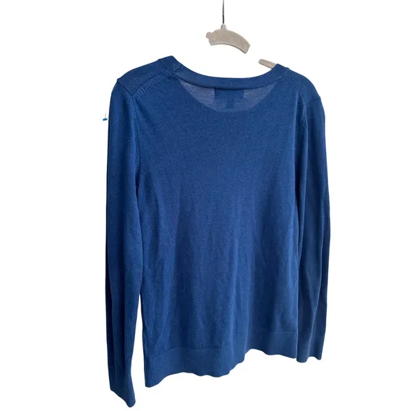 Banana Republic Forever Sweater XS Blue Merino Blend Crew Neck Lightweight Knit - Image 4