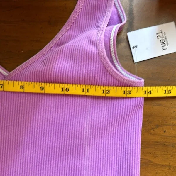 Purple ribbed tank‎ Size L NEW - Image 7