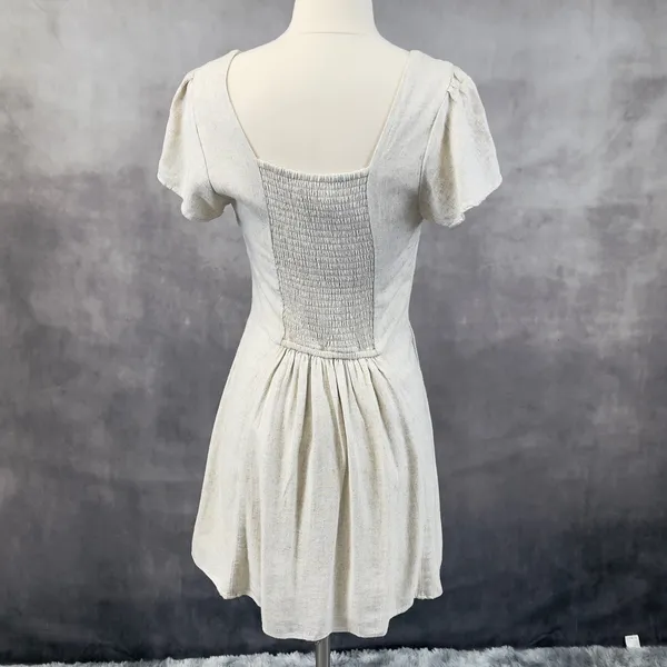 Abercrombie Fitch Mini‎ Dress Womens Small Smocked Cottage Coastal Clean Girl - Image 4