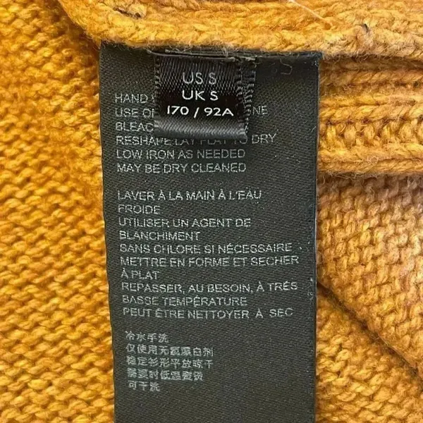 Anthropologie Viscose Wool Mustard Rust Knit Chunkie Oversized SZ S #1726 - Image 9