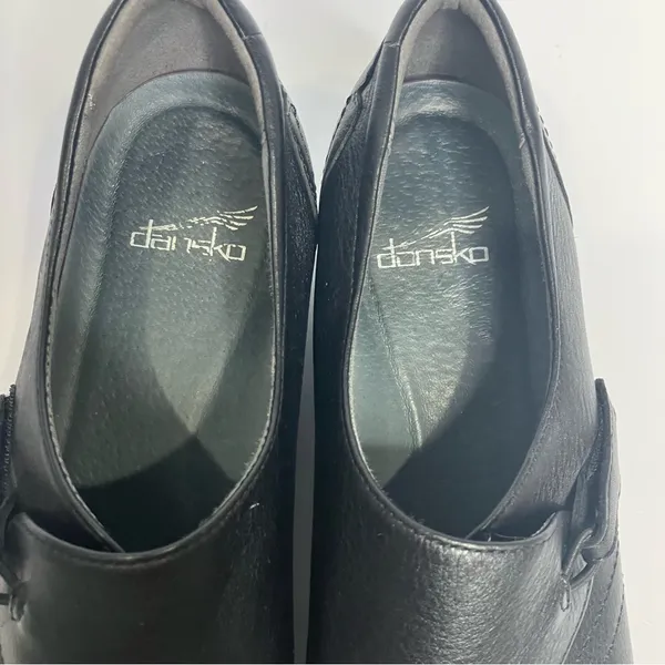 Dansko Franny‎ black leather slip on shoes loafers women's size 40 professional - Image 4