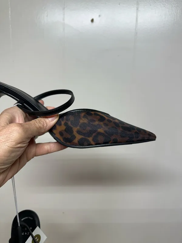 a new day Leopard Pointed Toe Slingback Heels - Brown/Black - Image 10