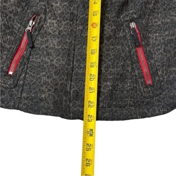 We The Free Moto Jacket‎ Leopard Print Red Trim Pockets Full Zip Size 2 - Image 5