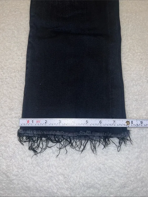 MOTHER Hustler Ankle Fray Crop‎ Flare High Rise Washed Black Jeans 29 - Image 10
