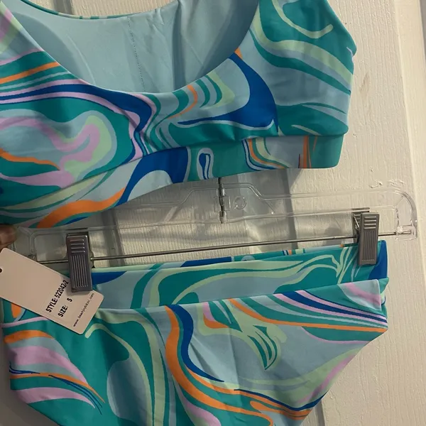 Two piece colorful modest swim set - Image 2