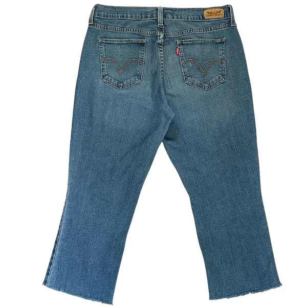 Levi's 505 Straight Leg Jeans Women’s Size 6 Short Blue Raw Hem - Image 2