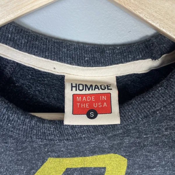 Homage Pittsburg #1 Super Soft Gray Gold Crewneck‎ Sweatshirt Size Small Heather - Image 3