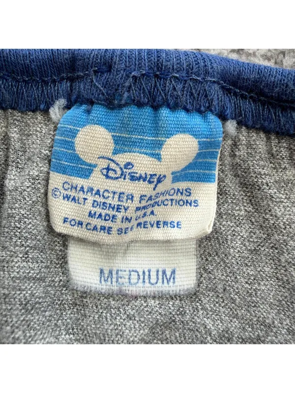 Vintage 90s Disney Mickey Mouse Tank Top M USA Made Ringer Single Stitch Gray - Image 4