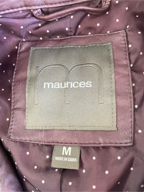 Maurices Plum Faux Leather Moto Jacket - Image 6