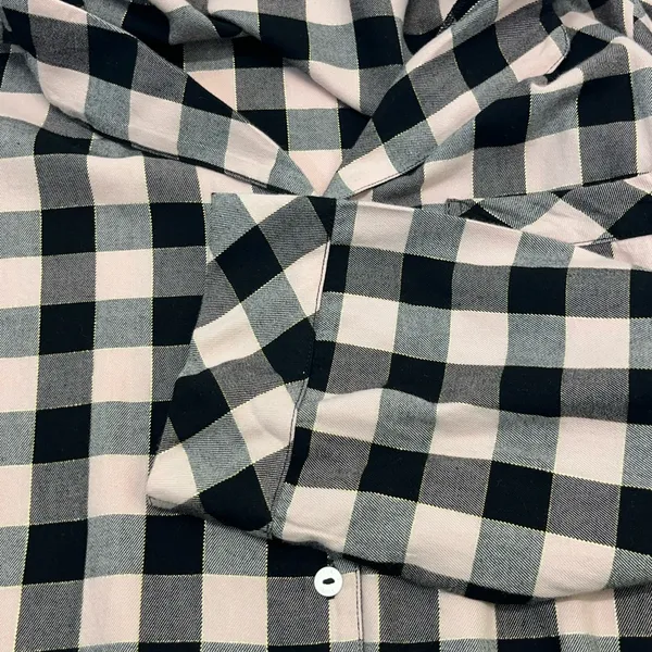 Victoria'S Secret Plaid Flannel Pj’S‎ M Pink/Black W/Gold Thread Preowned - Image 9