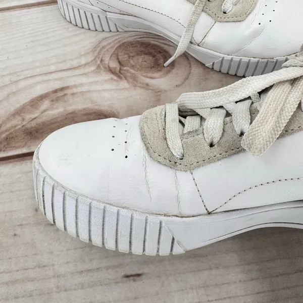 Puma Carina 2.0 Laser Cut Flowers Sneakers White Gold Logos Athletic Feminine 7 - Image 13