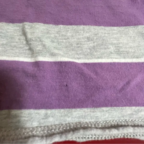 Guess Jeans Baby Tee M Pink Gray Stripe Cotton Fitted Y2K Style Retro Top sexy - Image 6