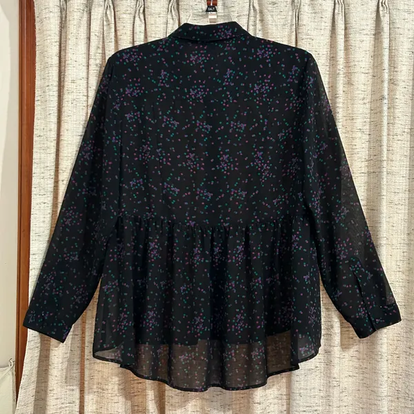 Torrid Long Sleeve Sheer Peplum Blouse - Image 6