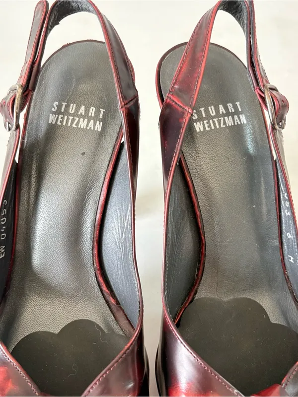 Stuart Weitzman Y2K Red Pumps Sandals Platform Extra High Heels Women’s Size 6 M - Image 5