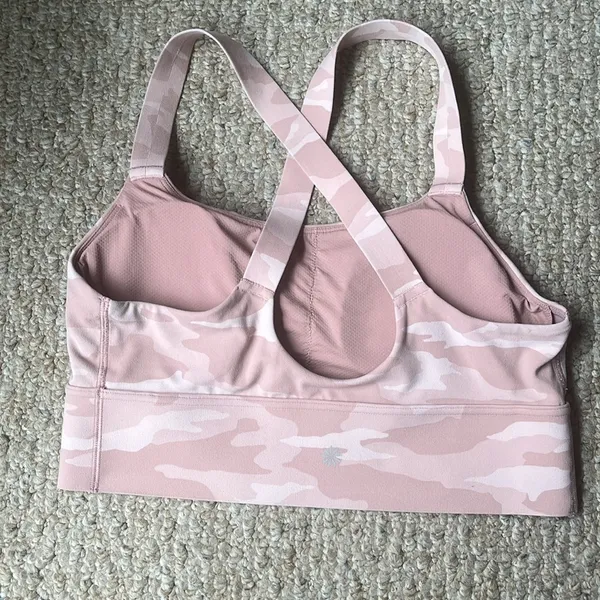 ATHLETA Pink Camo Warrior Longline Sports Bra Size Medium - Image 3