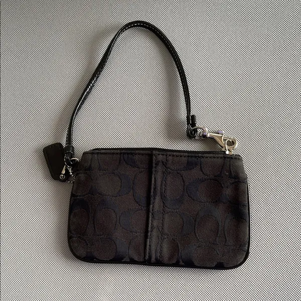 Coach Black and Brown Signature Wristlet - Image 2