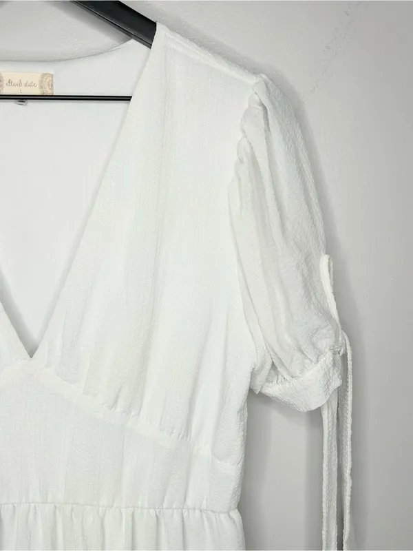 Altar'd State White Tiered Mini Dress Size L - Image 4