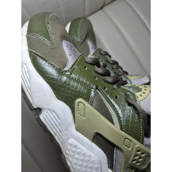 CROC SKIN Sneakers Hurache Olive Green Athletic Sneakers - Casual 6.5 Shoes - Image 10